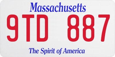 MA license plate 9TD887