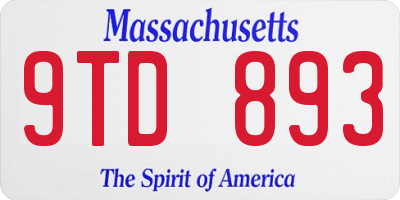MA license plate 9TD893
