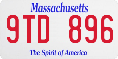 MA license plate 9TD896