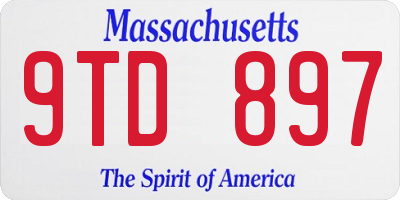 MA license plate 9TD897
