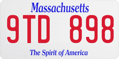 MA license plate 9TD898