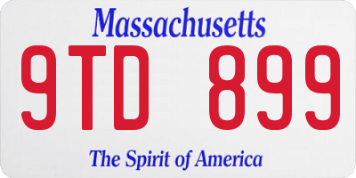 MA license plate 9TD899