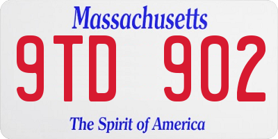 MA license plate 9TD902