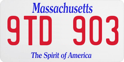 MA license plate 9TD903