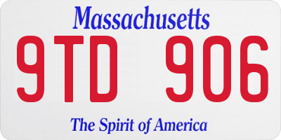 MA license plate 9TD906