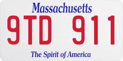 MA license plate 9TD911