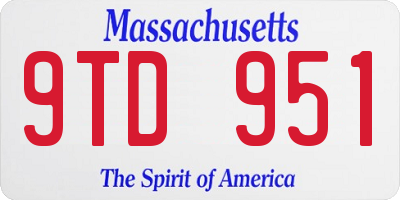 MA license plate 9TD951