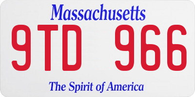 MA license plate 9TD966