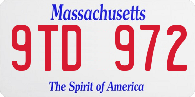 MA license plate 9TD972
