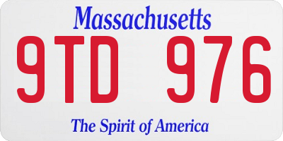MA license plate 9TD976
