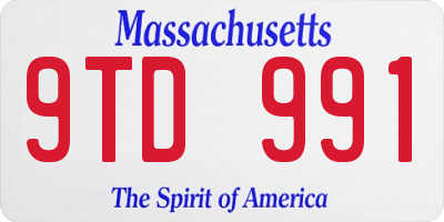 MA license plate 9TD991