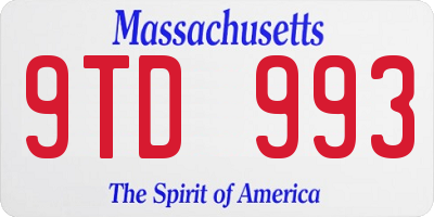 MA license plate 9TD993
