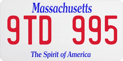 MA license plate 9TD995