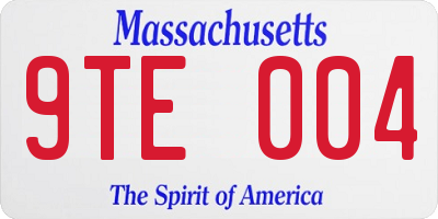 MA license plate 9TE004