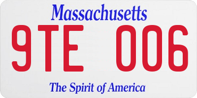 MA license plate 9TE006