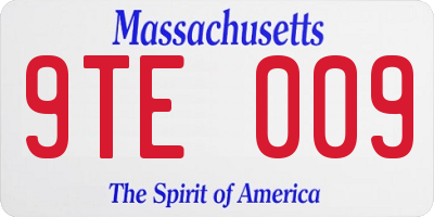 MA license plate 9TE009