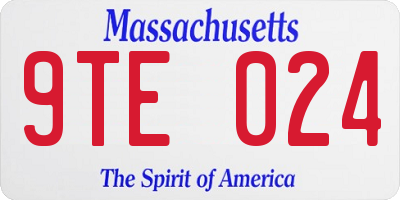 MA license plate 9TE024
