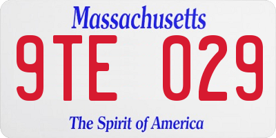 MA license plate 9TE029
