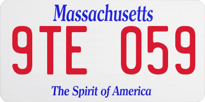 MA license plate 9TE059