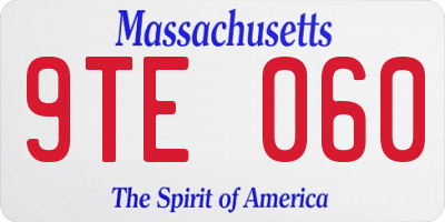 MA license plate 9TE060