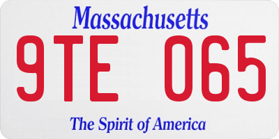 MA license plate 9TE065