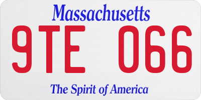 MA license plate 9TE066