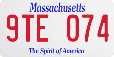 MA license plate 9TE074