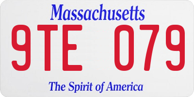 MA license plate 9TE079