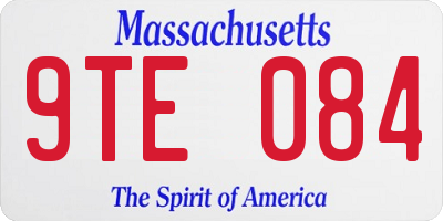MA license plate 9TE084