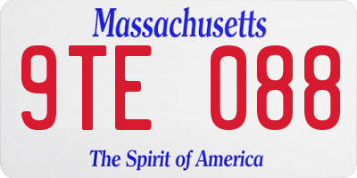 MA license plate 9TE088