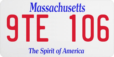 MA license plate 9TE106