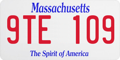 MA license plate 9TE109