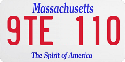 MA license plate 9TE110