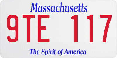 MA license plate 9TE117