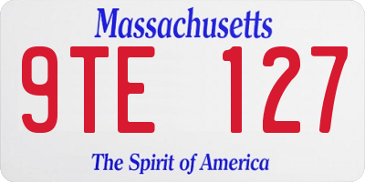 MA license plate 9TE127