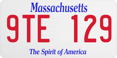 MA license plate 9TE129