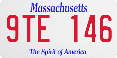 MA license plate 9TE146