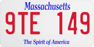 MA license plate 9TE149