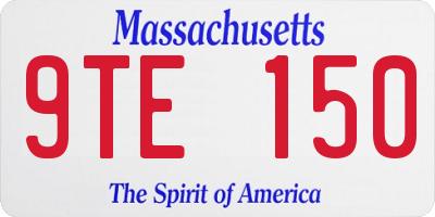 MA license plate 9TE150