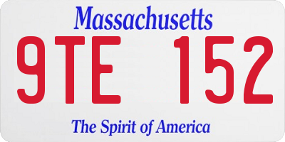 MA license plate 9TE152