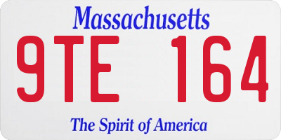 MA license plate 9TE164