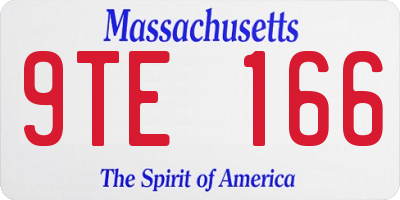 MA license plate 9TE166