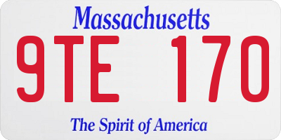 MA license plate 9TE170
