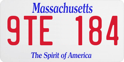 MA license plate 9TE184