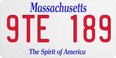 MA license plate 9TE189