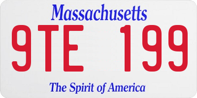 MA license plate 9TE199
