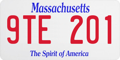 MA license plate 9TE201