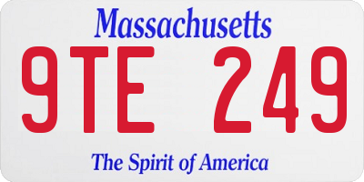 MA license plate 9TE249