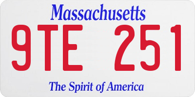 MA license plate 9TE251