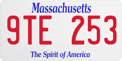 MA license plate 9TE253